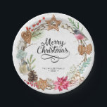 Plato De Papel Winter Merry Christmas Fiesta<br><div class="desc">Feliz Fiesta de Navidad,  Papel. Haga clic en el botón "Personalizar" para obtener más información sobre esta plantilla. Podrá modificar todo el texto,  incluidos el estilo,  los colores y los tamaños.</div>
