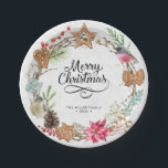 Plato De Papel Winter Merry Christmas Fiesta<br><div class="desc">Feliz Fiesta de Navidad,  Papel. Haga clic en el botón "Personalizar" para obtener más información sobre esta plantilla. Podrá modificar todo el texto,  incluidos el estilo,  los colores y los tamaños.</div>