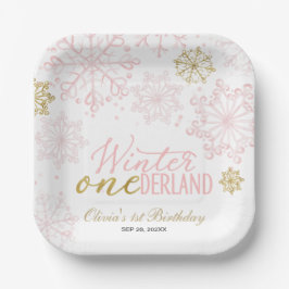 Plato De Papel Winter Onederland 1st Birthday 