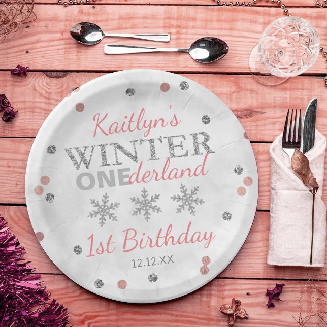 Plato De Papel Winter ONEderland Primer cumpleaños (Subido por el creador)