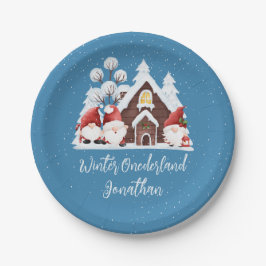 Plato De Papel Winter Onederland Primer cumpleaños de los gnomos 
