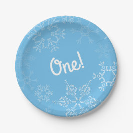 Plato De Papel Winter Onederland Snowflake Primer Fiesta de cumpl