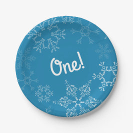 Plato De Papel Winter Onederland Snowflake Primer Fiesta de cumpl