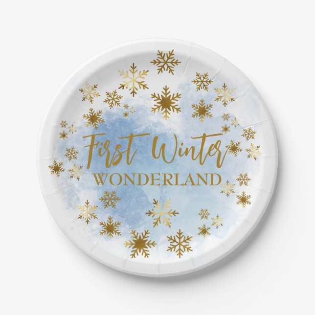 Plato De Papel Winter Wonderland (Anverso)