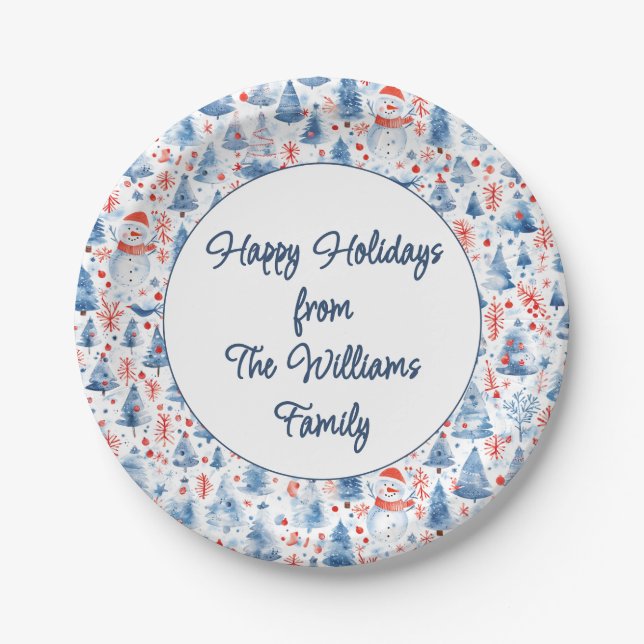 Plato De Papel Winter Wonderland (Anverso)