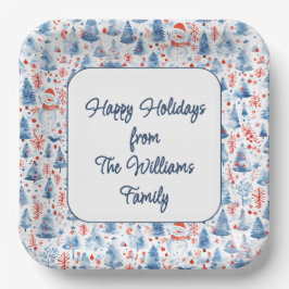 Plato De Papel Winter Wonderland