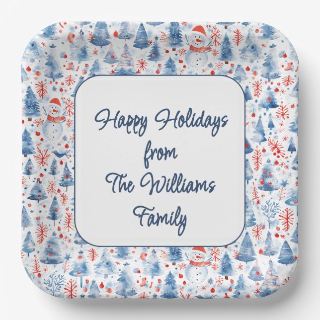 Plato De Papel Winter Wonderland (Anverso)