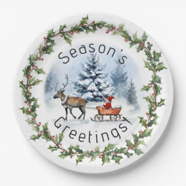 Plato De Papel Winter Wonderland