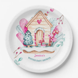 Plato De Papel Winter Wonderland Baby Shower