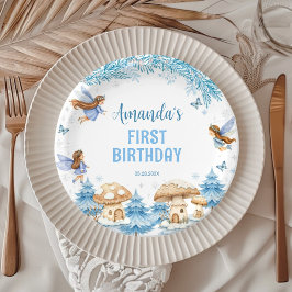 Plato De Papel Winter Wonderland Chica de productos lácteos Placa