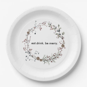 Plato De Papel Winterberry Rustic Boho Wildflower Gardens