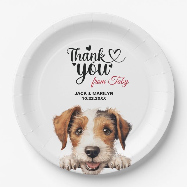 Plato De Papel Wire Fox Terrier (Anverso)