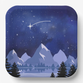 Plato De Papel Wishing Star Night Sky