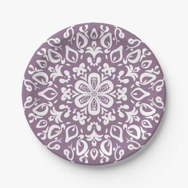 Plato De Papel Wisteria Mandala (Anverso)