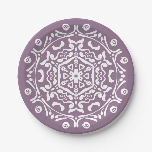 Plato De Papel Wisteria Mandala (Anverso)