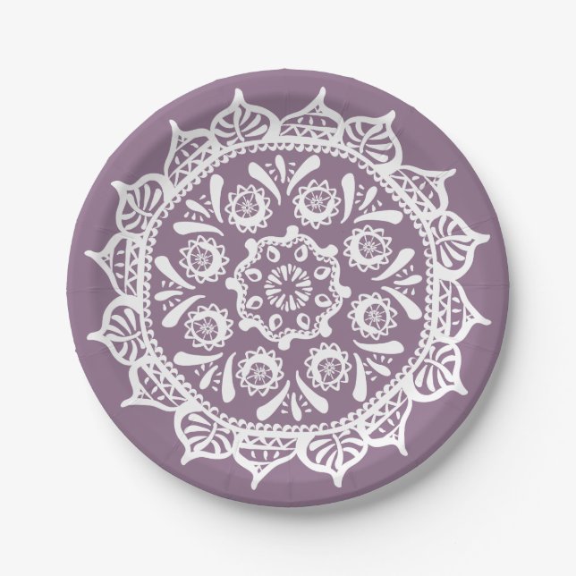 Plato De Papel Wisteria Mandala (Anverso)