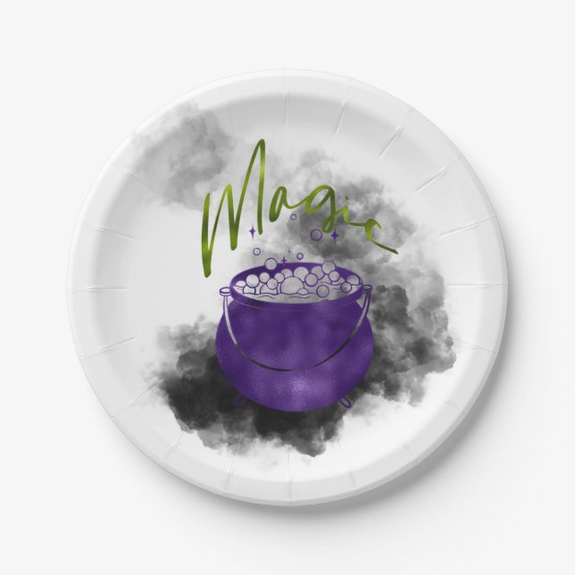 Plato De Papel Witch Cauldron Magic (Anverso)