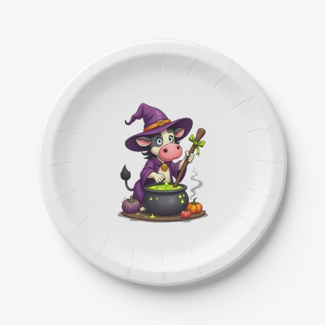 Plato De Papel Witch Cow Cauldron (Anverso)