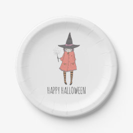 Plato De Papel Witch Happy Halloween Napkins