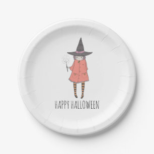 Plato De Papel Witch Happy Halloween Napkins