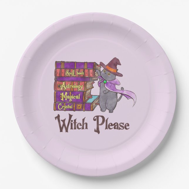 Plato De Papel Witch Please - Witch Black Cat (Anverso)