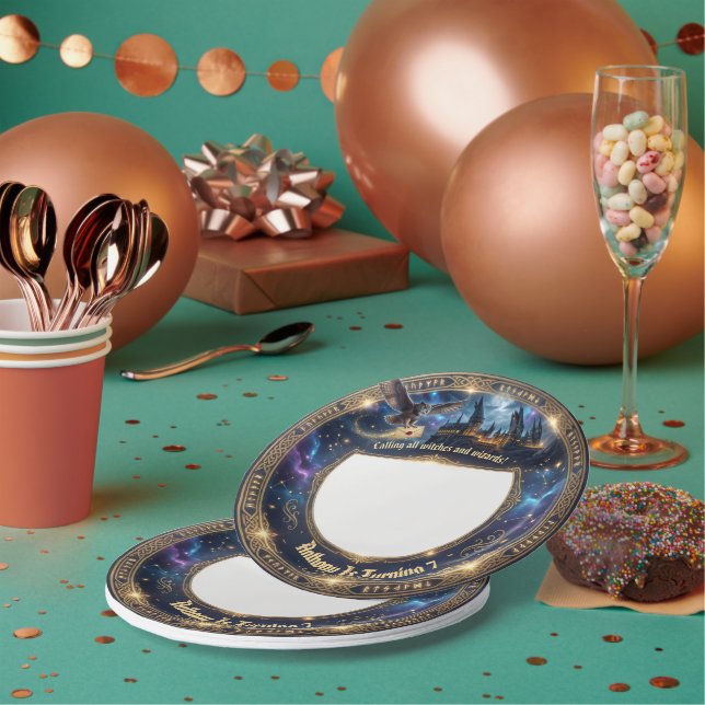 Plato De Papel Wizards & Witches Birthday Party Paper Plates (Multi)