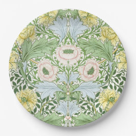 Plato De Papel Wm Morris Myrtle Floral Arte Nouveau Brillante