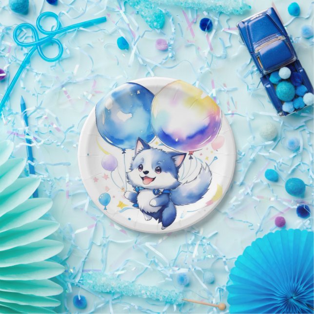 Plato De Papel Wolf Birthday (Fiesta)