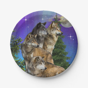 Plato De Papel Wolf y Moon