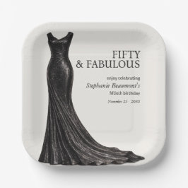 Plato De Papel Woman Elegant Fabulous Black Dress 50th Birthday