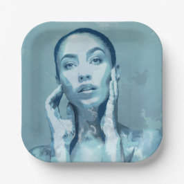 Plato De Papel "Woman in Blue"