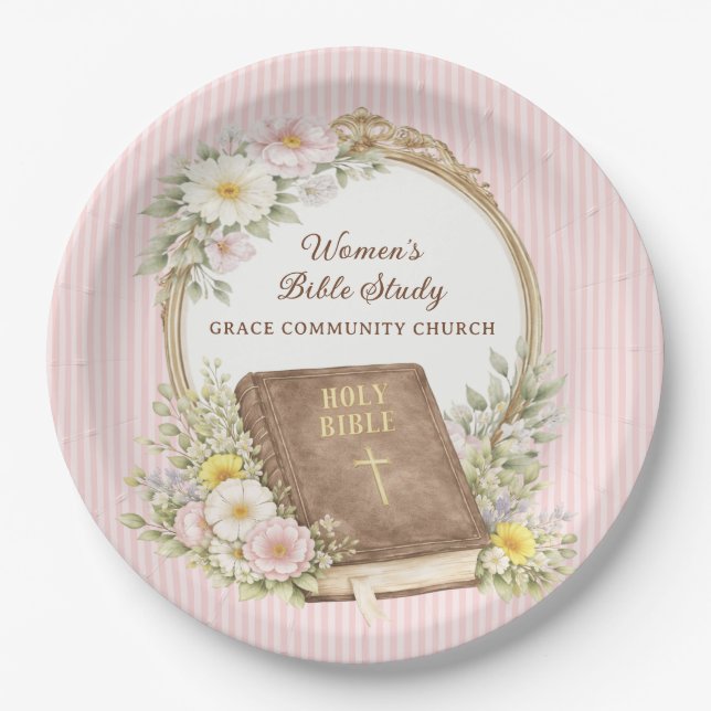 Plato De Papel Women's Bible Study | Spring Flowers (Anverso)