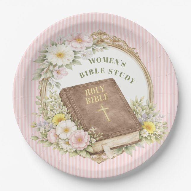 Plato De Papel Women's Bible Study | Spring Flowers (Anverso)