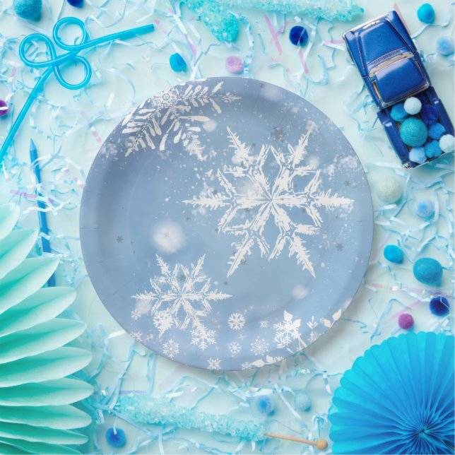 Plato De Papel Wonderful Christmas Snow (Fiesta)