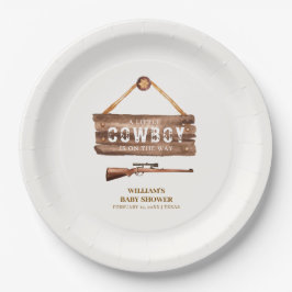 Plato De Papel Wooden rústico Wild West Cowboy Gun Baby Shower