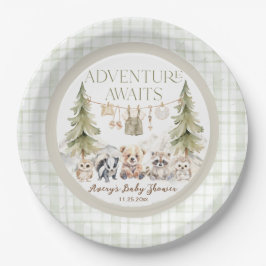Plato De Papel Woodland Adventure Oh Boy Baby Shower