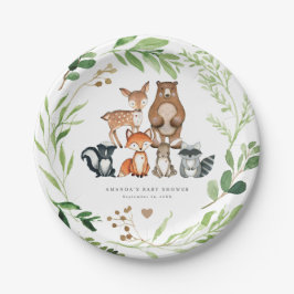 Plato De Papel Woodland Animals Baby Shower Paper Plates