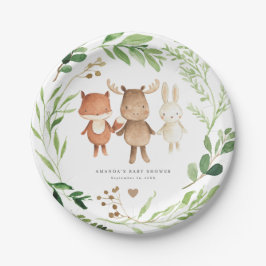 Plato De Papel Woodland Animals Baby Shower Paper Plates