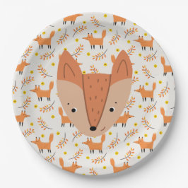 Plato De Papel Woodland Animals Boho Design Fox
