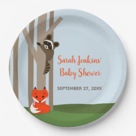 Plato De Papel Woodland Babies Baby Shower