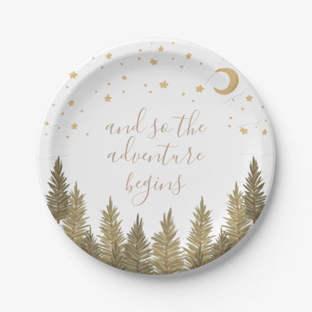 Plato De Papel Woodland Baby Shower (Anverso)