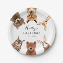 Plato De Papel Woodland Baby Shower