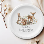 Plato De Papel Woodland Baby Shower Greenery Forest Animal<br><div class="desc">Transforme su ducha de bebé en un encantador paraíso forestal con nuestras Placas de Papel Animal de Woodland Baby Shower Greenery Forest. Estos platos de papel neutros en género presentan delicados animales de bosque y exuberante vegetación, creando un ambiente elegante y rústico para su celebración y son la perfecta decoración...</div>