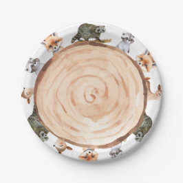 Plato De Papel ¡Woodland Baby Shower It's a Boy! Un cumpleaños sa
