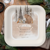 Woodland Bear |Animales Bearly Wait Boy Baby Showe