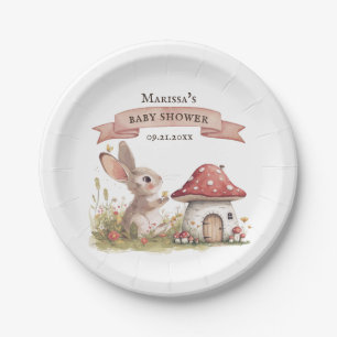 Plato De Papel Woodland Bunny Baby Shower