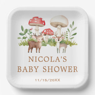 Plato De Papel Woodland Deer Baby Shower