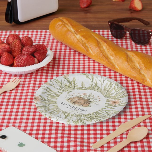 Plato De Papel Woodland Deer | Baby Shower de animales (Picnic)