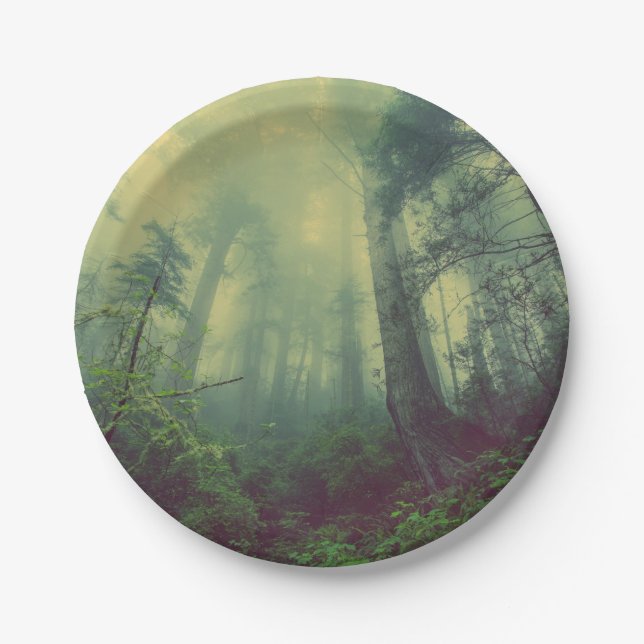 Plato De Papel Woodland desde abajo (Anverso)