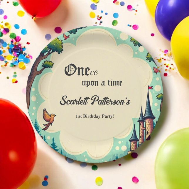 Plato De Papel Woodland Enchanted Forest Fairytale Primer Cumplea (Subido por el creador)